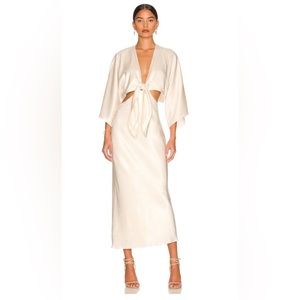 Shona Joy La Lune tie front Bias midi dress